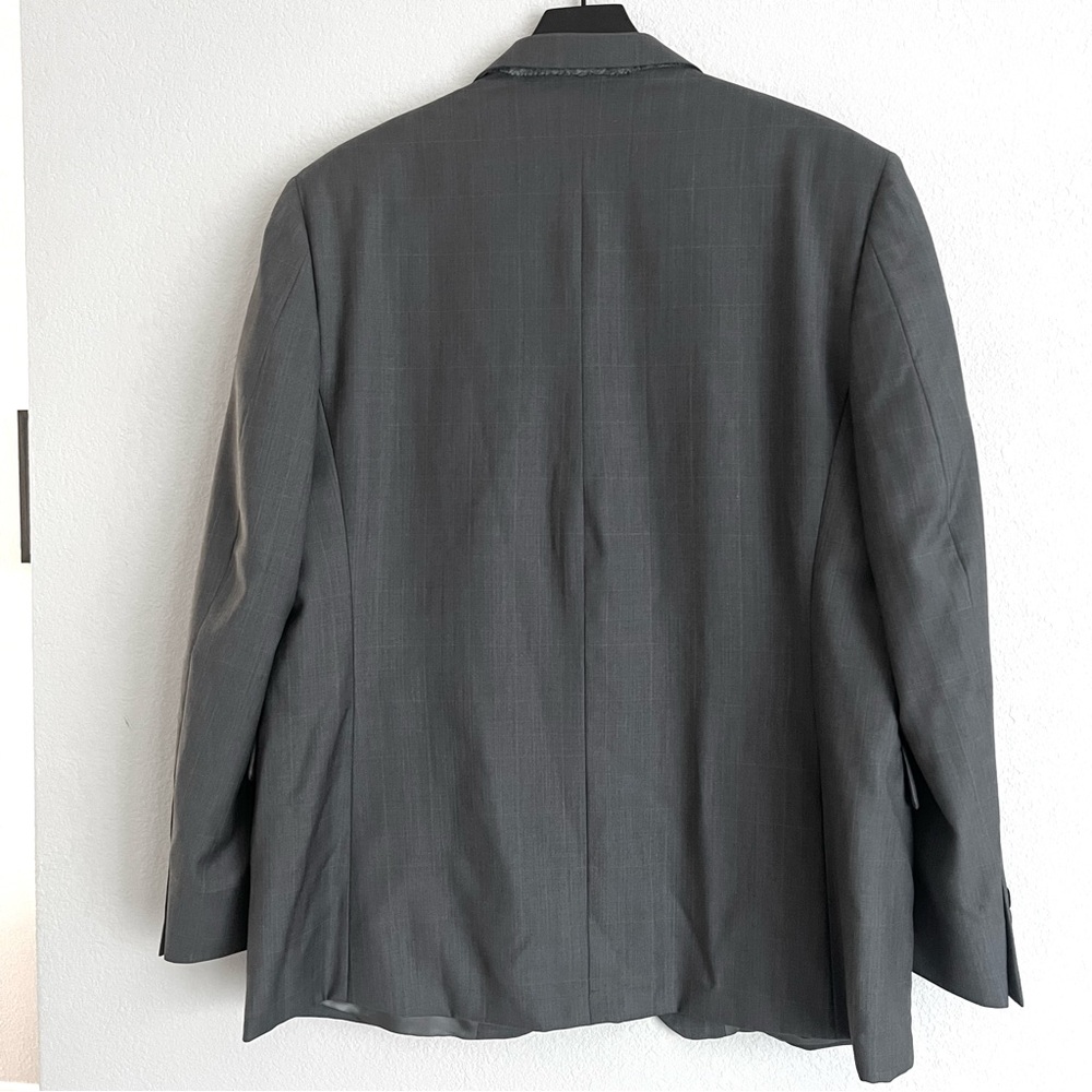 Burberry London Mens Grey Subtle Plaid Suit Jacket Blazer 44 Short - Picture 2 of 9